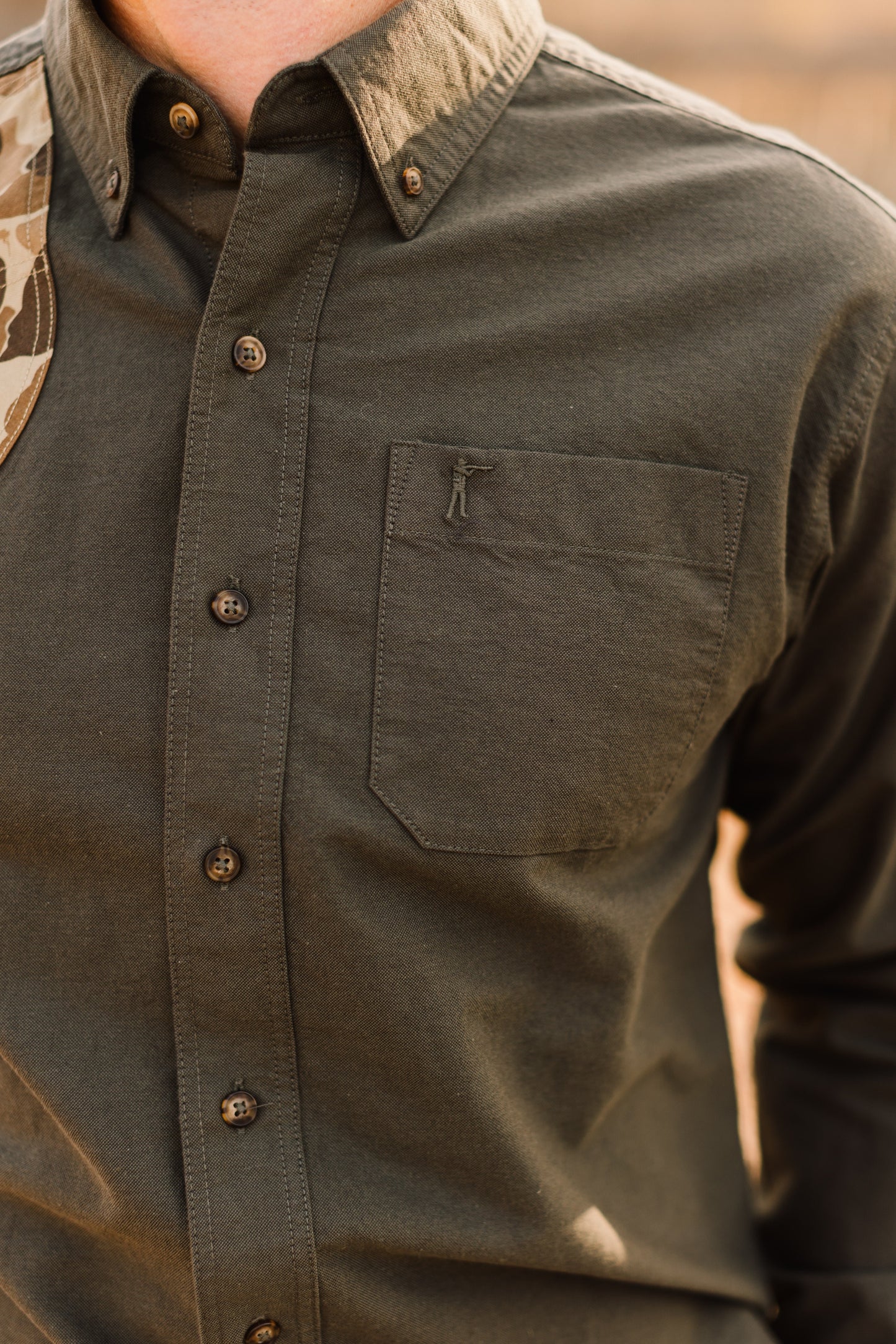 Sportsmans Shirt - Moss Oxford/Original Camo