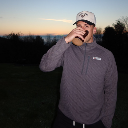 Men's Waffle 1/4 Zip Pullover (Carbon)