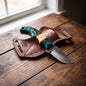 Titan "Lagoon Swirl" Resin Skinner | High Carbon RASP Steel Blade, Teal Resin Handle TIK-001